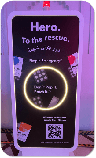 Hero launch event signage